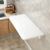 GTYT Kitchen Breakfast Bar Table, White | Computer Workstations for Home Office Work | Wall Mounted Folding Wall Table | Fold-down Desk for Bedro