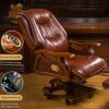 YT.JYUERI Relax Comfortably Safe Managerial Chairs Ergonomic Executive Office Chair, Boss Chair Liftable and Rotatable High Back PU Leather Swive