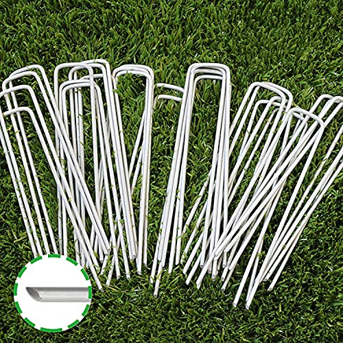 LawnScape 50 Heavy Duty Weed Membrane Pegs | 15 cm Long 3mm Thick Rust Free Galvanized Steel Installation of Weed Control Membrane and Artificial