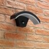Auraglow Integrated LED Motion Sensor PIR Outdoor Wall Light Fixture Security Lamp in Modern Weatherproof (IP54) Black Arch Design – for Porch, G