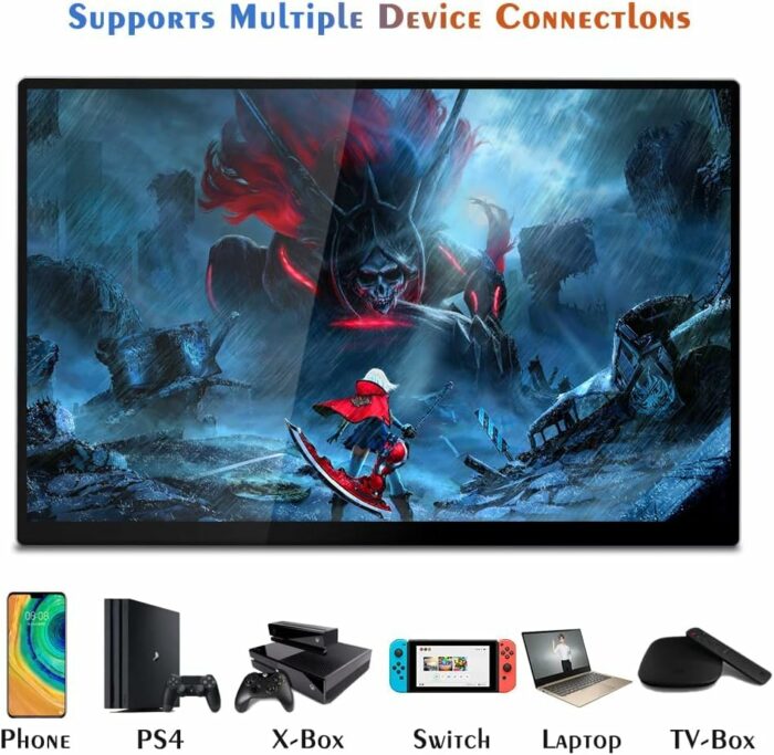 DroiX 15.6” 4k Portable Monitor with Built in Battery 10000 mAh Touchscreen 3840x2160 60HZ HDMI USB Type-C Inputs for PC Laptop (S23B-TOUCH-BATTE