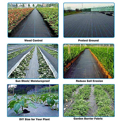LITA Sheet Woven Weed Control Fabric 2m x 10m - UV Stabilised Black Heavy Duty 125gsm Landscape Ground Cover Membrane, 1 Pack