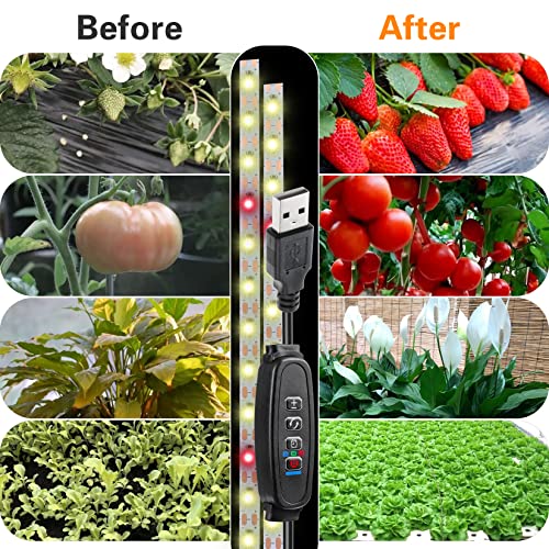 Grow Lights for Indoor Plants,120 LEDs Waterproof led Grow Lights Full Spectrum,USB Plug-in Dimmable Auto On/Off with 3 Timers Plant Light, for I