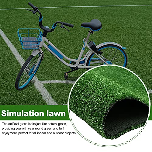 MOVKZACV Artificial Grass Turf Lawn, 78.74' x 19.69' Realistic Fake Faux Grass Turf Rug for Outdoor Garden Lawn Landscape Patio, Outdoor Decor