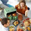2 Pcs Silicone Air Fryer Liner for Ninja AF400UK AF300UK, Air Fryer Accessories for Ninja Dual Air Fryer 9.5L, Reusable Airfryer Liners for Tower
