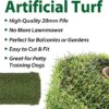 4m x 1m Roll 20mm Pile Height Carpet Artificial Grass Astro Garden Lawn High Density Fake Turf, Dark Green