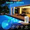 Waterproof Underwater Light, MAVIE 4 Pack Submersible LED Lights with Remote Control RGB Multicolor LED Pond Lighting Set for Vase Base, Bath Tub