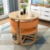 KUKIXO 80cm Small Round Business Negotiation Reception Tables and Chairs CombinationOffice Hotel Picnic Tables Garden Furniture Combination Sets
