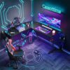 Casaottima L Shaped Desk, 51" Gaming Desk, Computer Desk, L Desk, Home Office Desk with Round Corner with Large Monitor Stand Workstation,Black