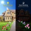 Amzxart Solar Lights Outdoor Garden, 4 Pack Garden Lights with 16 Bigger Lily Flowers, Multi-Color Changing LED Outdoor Solar Lights Waterproof f