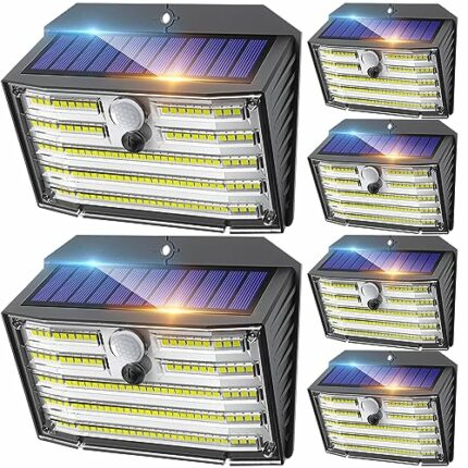 CLAONER Solar Lights Outdoor, Super Bright 126LED Solar Security Lights PIR Motion Sensor with 3 Lighting Modes, 270° Lighting Angle, Wireless IP