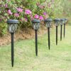 Tomshin-e Solar Garden Lights Outdoor Pathway Light Solar Powered Waterproof Stake Lights Outside Ornaments for Patio Lawn Yard Ground Backyard C