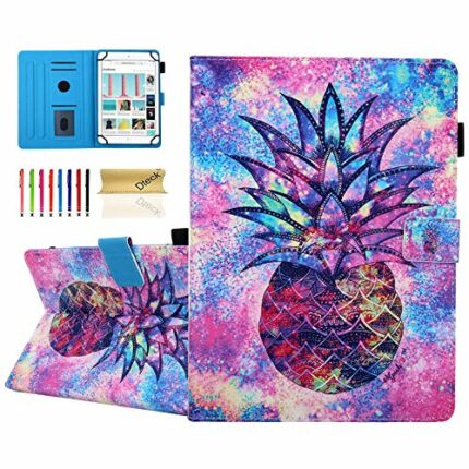 Dteck Schutzhülle für Tablets mit 16.5-26.7 cm (16.5-26.7 cm), PU-Leder, For 6.5-7.5 inch tablet, 02 Bunte Ananas
