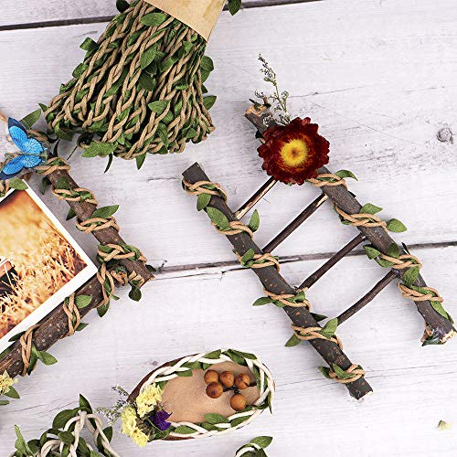 NOGAMOGA Jute Twine, 132 Feet Artificial Vine, Foliage Leaf Plant Garland for DIY Crafts, Wedding Decoration, Home, Garden Artworks and Crafts