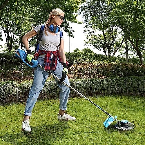 ELzEy Cordless String Trimmer Household Portable Electric Lawn Mower Multifunctional Garden Trimmer 48V/6Ah 12Ah 20Ah Cordless Weeder 800W Motor