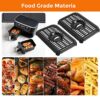 Air Fryer Grill Pan for Ninja Air Fryers, 2 Packs Replacement Air Fryer Crisper Plate Grill Plate Tray Accessories with Rubber Bumpers for Ninja