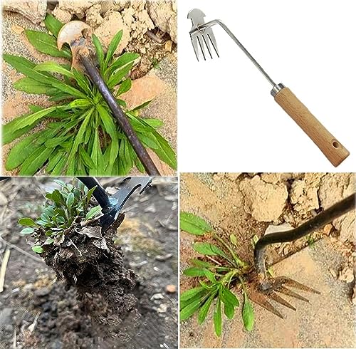 LPMXYW Weeding Tools For Garden Garden Weeder Tool Weeding Tool 4 Teeth Garden Root Remover Tool & Weeding Artifact Uprooting Multi Purpose Weede