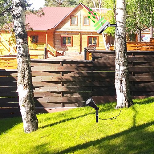 T-SUN Solar Spotlights, Color-Changing 7 LED Waterproof Outdoor Garden Wall Lights, Auto-on/Off, 180 Angle Adjustable Landscape Light, Separately