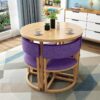KUKIXO 80cm Small Round Business Negotiation Reception Tables and Chairs CombinationOffice Hotel Picnic Tables Garden Furniture Combination Sets