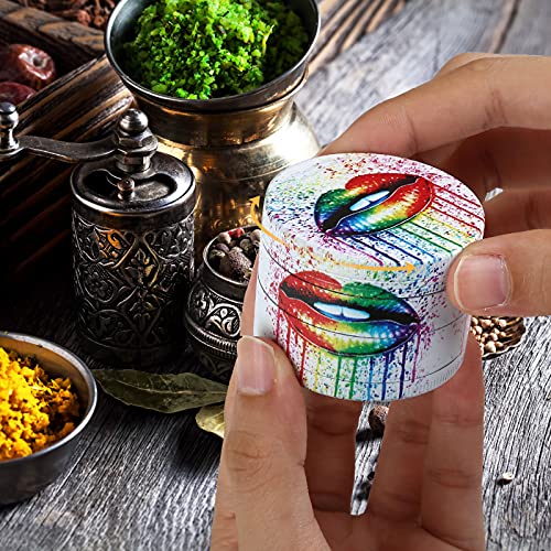 LIHAO 2 inch Grinder 4 Layer Zinc Alloy Spice Grinder - Rainbow Lip