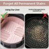 ZAFAH 2Pcs Silicone Air Fryer Liner Square, 7.1 Inch – Reusable Air Fryer Silicone Liner –Non-Stick & Heat Resistant – Replacement for Paper Air