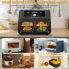 WOLAFOO 8pcs Air Fryer Accessories Silicone Air Fryer Liner for Ninja Dual AF300UK AF400Reusable Air Fryer Baskets & Air Fryer Rack & Paper Linin