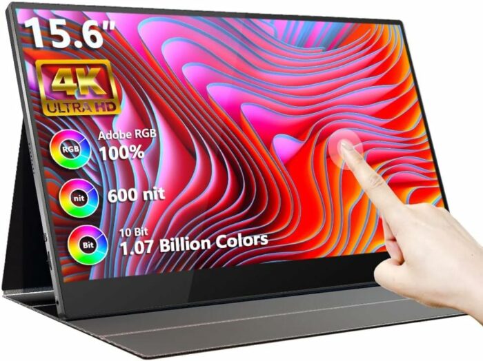 DroiX 15.6" 4K Portable Touchscreen Monitor S23B-5 with Adobe RGB. Stunning visuals, seamless connectivity, and built-in battery for entertainmen