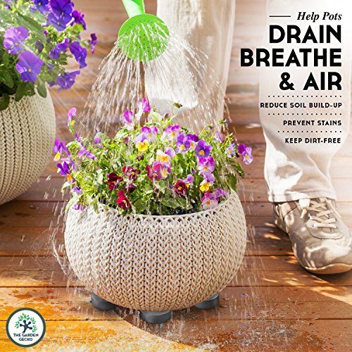 The Garden Gecko Invisible Pot feet for outdoor plant pots and flowers solid rubber pot risers with enhanced non-slip surface grip | 20 PACK.