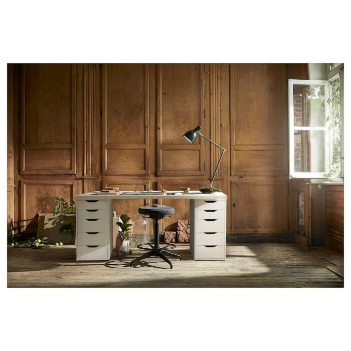 LAGKAPTEN/ALEX Desk,140x60 cm, durable and easy to care for. Desks for home. Desks & computer desks. Tables & desks. Furniture. (White)