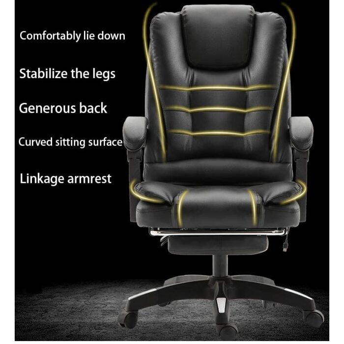 SDFGH Gaming Chair Lying Massage Lifting Rotatable Armchair Footrest Office Adjustable Swivel Leather Executive Massage Chair