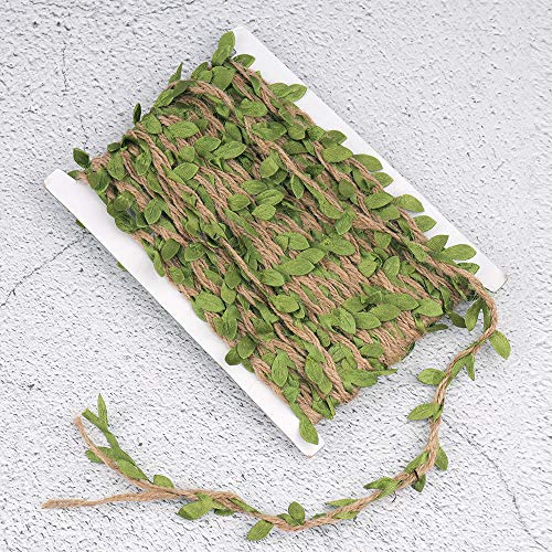 NOGAMOGA Jute Twine, 132 Feet Artificial Vine, Foliage Leaf Plant Garland for DIY Crafts, Wedding Decoration, Home, Garden Artworks and Crafts