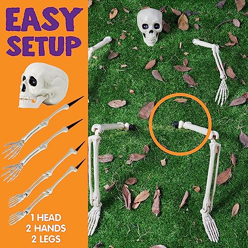 JOYIN Halloween Skeleton Ground Stakes Decoration, Full Size Skeleton Ground Stakes Prop for Yard Decoration Stakes, Outdoor Halloween Props, Hal