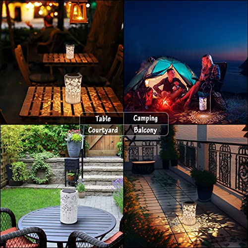 Freekite Solar Lantern for Garden, Metal Outdoor Lantern with a Shepherd's Hook, IP65 Waterproof Garden Decoration Path Lights, Solar Lights for