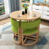 KUKIXO 80cm Small Round Business Negotiation Reception Tables and Chairs CombinationOffice Hotel Picnic Tables Garden Furniture Combination Sets