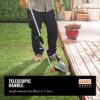 VonHaus 7.2V 2 in 1 Grass and Hedge Trimmer - Battery Powered Cordless, Interchangeable Blades, Easy Tool Blade Change, Telescopic Handle & Troll
