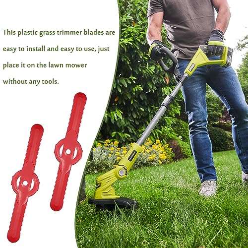 Gunwon 30Pcs Plastic Grass Trimmer Blades,Grass Trimmer Replacement Blades,135 mm Plastic Garden Mower Blades Cordless Lawn Mower Cutting Blades