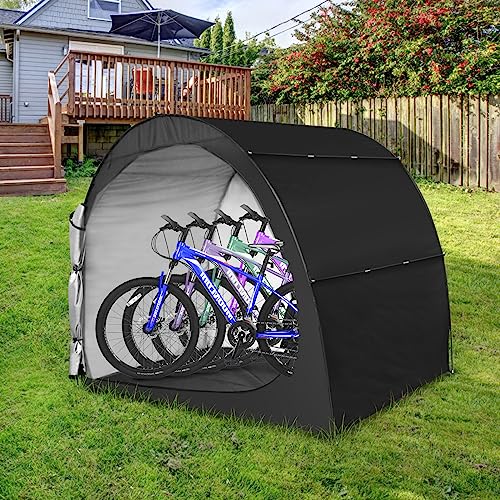 H&ZT Oversized Bike Storage Tent - 63" Depth Storage for Over 4 Bikes Waterproof Anti-uv Outdoor Bicycle Cover, Lawn Mower Garden Tools Shed, Bac