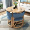 KUKIXO 80cm Small Round Business Negotiation Reception Tables and Chairs CombinationOffice Hotel Picnic Tables Garden Furniture Combination Sets