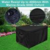 Deck Box Cover, Outdoor Storage Box Cover, Patio Storage Box Cover Made of 600D Oxford Cloth, Windproof, Rainproof, UV Resistant, Tear Resistant