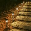 Tomshin-e Solar Garden Lights Outdoor Pathway Light Solar Powered Waterproof Stake Lights Outside Ornaments for Patio Lawn Yard Ground Backyard C