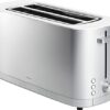 ZWILLING ENFINIGY Long Slot Toaster, 3 Automatic Programs, 7 Degree Toasting, Shut Off Function, for 4 Short or 2 Long Slices, Silver