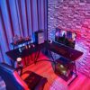 LAZYLAND L Shaped Gaming Desk, 50" Home Office Desk, Office Writing Workstation with Headphone Stand and Cup Holder for Game Player,Office Worker