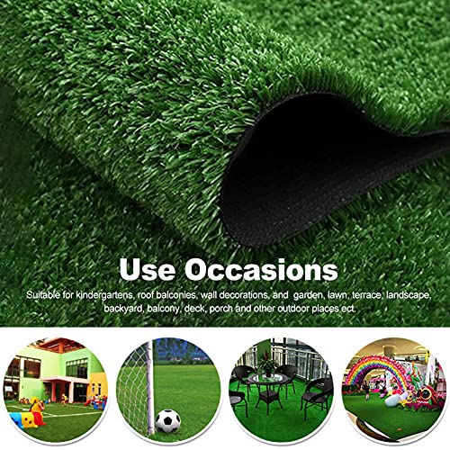 MOVKZACV Artificial Grass Turf Lawn, 78.74' x 19.69' Realistic Fake Faux Grass Turf Rug for Outdoor Garden Lawn Landscape Patio, Outdoor Decor