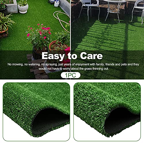 MOVKZACV Artificial Grass Turf Lawn, 78.74' x 19.69' Realistic Fake Faux Grass Turf Rug for Outdoor Garden Lawn Landscape Patio, Outdoor Decor