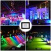 Bikuer 100W LED Floodlight Outdoor, Colour Changing Flood Lights with Remote Control, 12 RGB Colours, Timing, 4 Modes, IP66 Waterproof