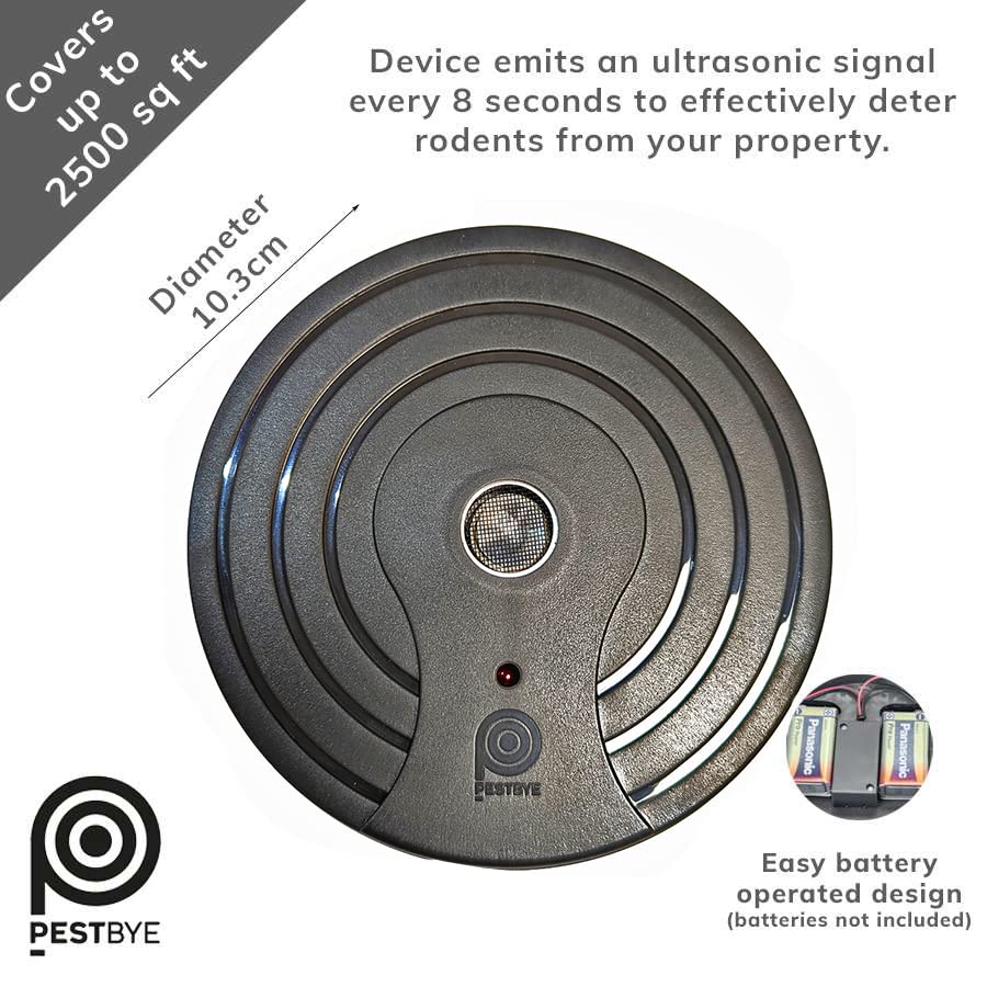 Pestbye® Long Life Battery Operated Sonic Rat and Mouse Repellent - Ultrasonic Rat & Mice Repeller - Set of 2