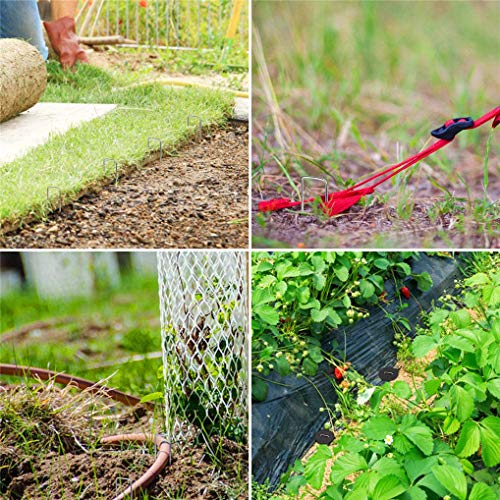 Juliyeh Yica Garden Staples Galvanized Ground Pegs Gardening Stakes Pins Spikes for Landscape Securing Lawn Farm Weed Barrier Grass Fabric Nettin