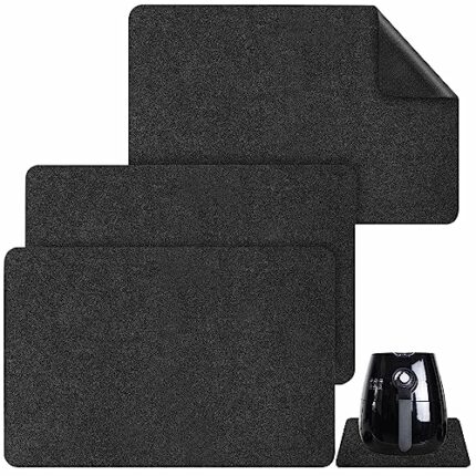 Lotvic Heat Resistant Mat for Air Fryer, 3 PCS Kitchen Countertop Heat Protector Mat, Air Fryer Accessories Mat, Non-slip Appliance Moving Mat fo