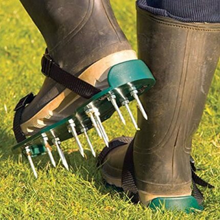 Garden Mile® Garden Lawn Aerator Shoes Manual Lawn Aerator With 13x 5cm Spikes And Straps Universal Fit Lawn Aerator Sandals