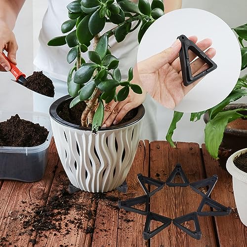 24 Pcs Pot Toes Plant Pot Feet Invisible Flower Pot Risers Potted Triangle Toes Potted Plant Stand for Indoor and Outdoor Pot Lifters Supports Pl